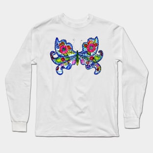 Floral butterfly drawing Long Sleeve T-Shirt